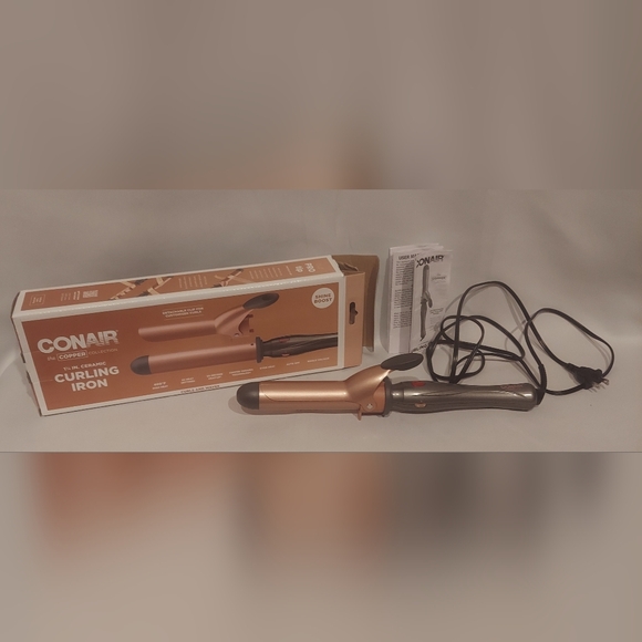 Conair Womens Copper Collection Ceramic Curling Iron w/Detachable Clip NWB. - Picture 1 of 13
